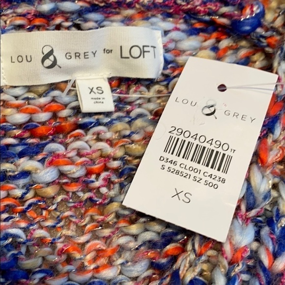 Lou & Grey Loft marled v-neck sweater XS NWT - Picture 6 of 7